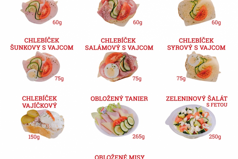 ponuka chlebíčky a misy